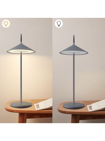 ZMH 2er-Set Tischleuchte LED in grau Touch Dimmbar kabellos IP44 1800mAh