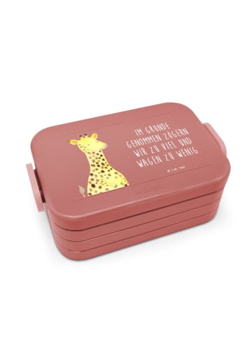 Mr. & Mrs. Panda Essensbox Giraffe Zufrieden Motiv mit Spruch in Rot Pastell