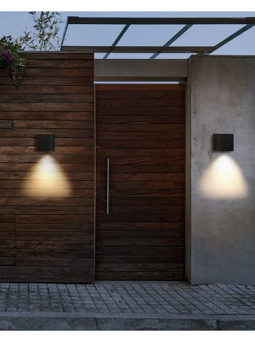 Beliani 2er-Set LED-Wandleuchte für den Außenbereich ARANSAS in Schwarz