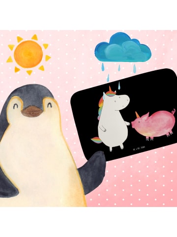 Mr. & Mrs. Panda Badematte Einhorn Schwein ohne Spruch in Schwarz