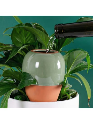 relaxdays 2 x Tonkegel in Terrakotta/ Salbei - 350 ml