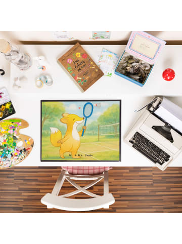 Mr. & Mrs. Panda schreibtischunterlage Fuchs Federball spielen D... in Weiß