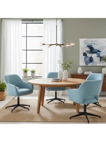 DUBI Möbel 2er-Set: Bürostuhl Mika-Bryn in Hellblau - (B)60 x (H)84 x  (T)65 cm