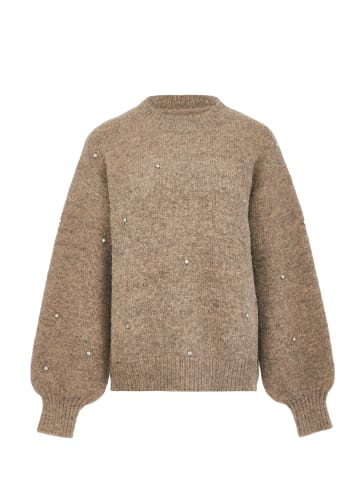 caissa Strickpullover in Taupe Melange