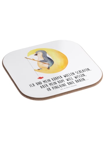 Mr. & Mrs. Panda Glasuntersetzer Pinguin Mond mit Spruch in Weiß