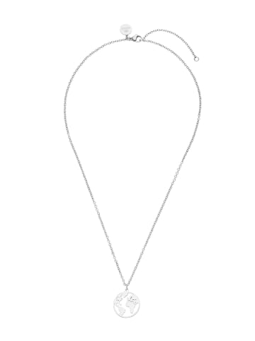 PURELEI Halskette World Map 45 cm in Silber