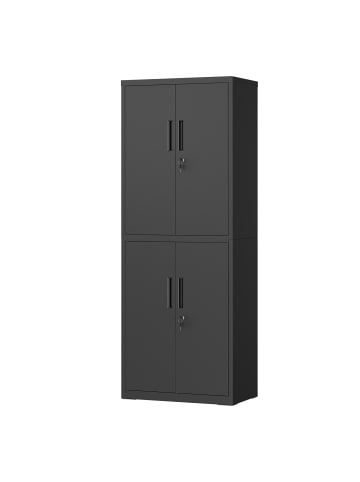 SONGMICS Aktenschrank Berend in Schwarz - (B)80 x (H)180 x (T)40 cm