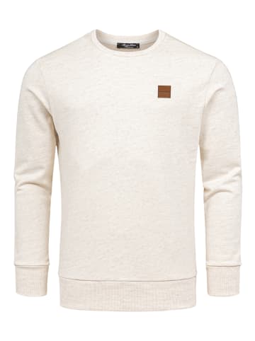 Amaci&Sons Sweatshirt mit Rundhalsausschnitt DURHAM in Beige