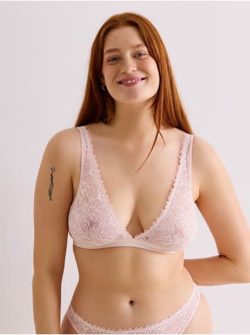 Erlich Textil  DREAMY LACE PLUNGE BRA in magnolie