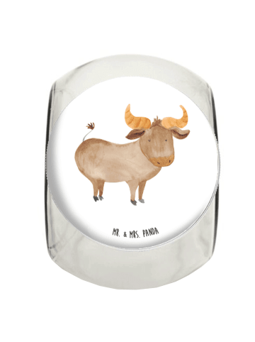 Mr. & Mrs. Panda Bonbonglas Sternzeichen Stier ohne Spruch in Weiß
