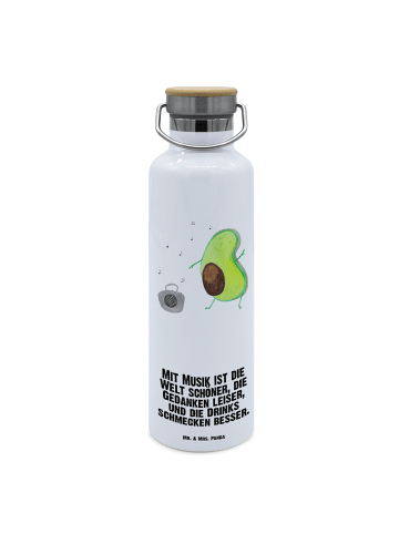 Mr. & Mrs. Panda Trinkflasche Avocado Tanzen mit Spruch in Weiß