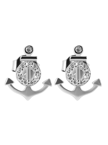 Adeliás Damen Ohrringe – Ohrstecker aus 925 Silber mit Zirkonia in silber