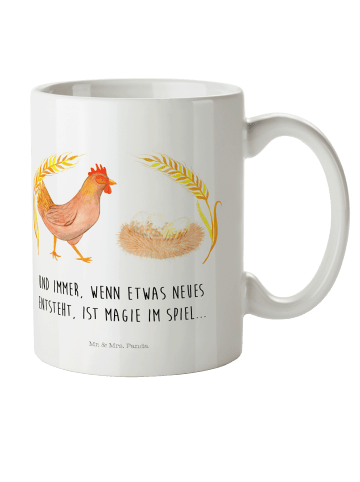 Mr. & Mrs. Panda Teetasse Huhn Stolz mit Spruch in Weiß
