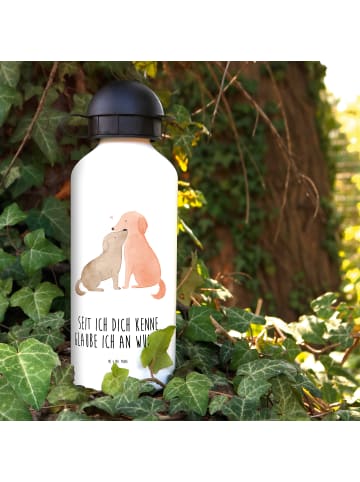 Mr. & Mrs. Panda Sportflasche Hunde Liebe mit Spruch in Weiß
