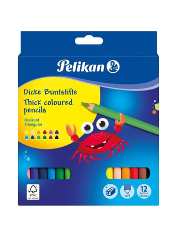 Pelikan Buntstifte dick inkl. Anspitzer Packung mit 12 Farben