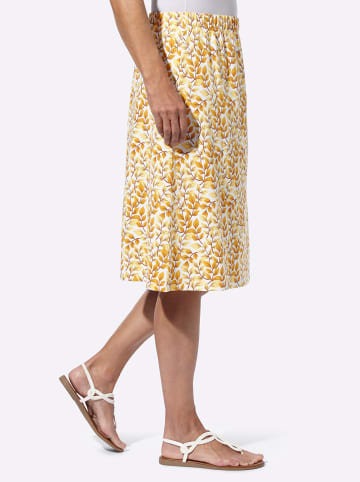 Sieh an! Jersey-Rock in ecru-ocker-bedruckt