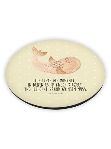 Mr. & Mrs. Panda magnet Robbe Liegen mit Spruch in Gelb Pastell