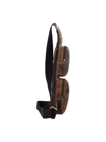 Greenburry Vintage Umhängetasche Leder 43 cm in brown