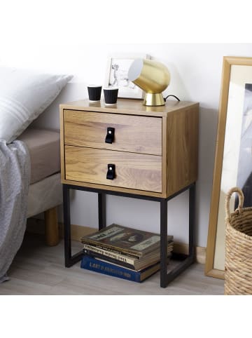 CALICOSY Nachttisch JILL in Helles Holz - (W) 45 x (H) 65.5 x (L) cm