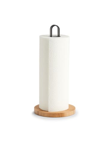 Zeller Küchenrollenhalter mit Bambussockel in Braun, (B) 15 x (H) 31,8 x (L) 15 cm