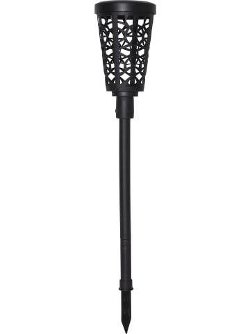 STAR Trading LED Solar Gartenleuchte, schwarze Gartenfackel, Wegeleuchte, warmweiß,