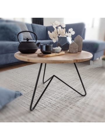 FineBuy Couchtisch in Braun / Akazie / 60x60x39