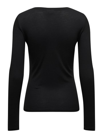 JACQUELINE de YONG Langarm Shirt Dünner Basic Pullover JDYSUMA in Schwarz-2