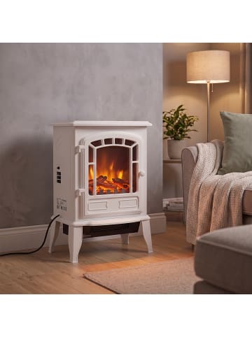 relaxdays Elektrokamin in Weiß - (B)39 x (H)56,5 x (T)24 cm