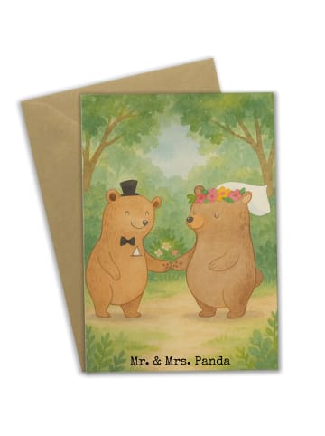 Mr. & Mrs. Panda valentinstagskarte Bären Heirat Design ohne Spruch in Weiß