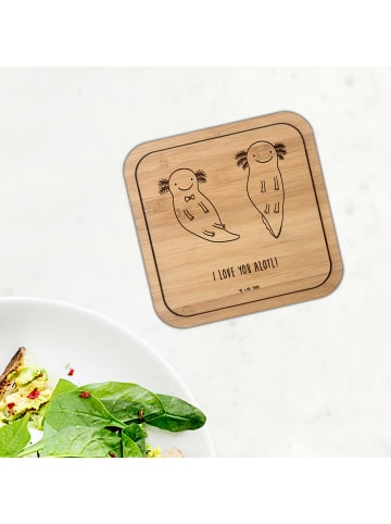 Mr. & Mrs. Panda Tassenuntersetzer Axolotl Liebe mit Spruch in Transparent