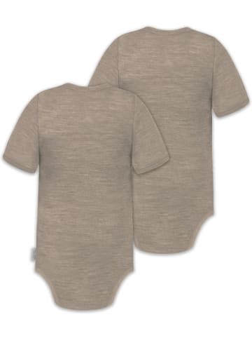 Normani Outdoor Sports 2x Baby Merino Kurzarm Body in Beige
