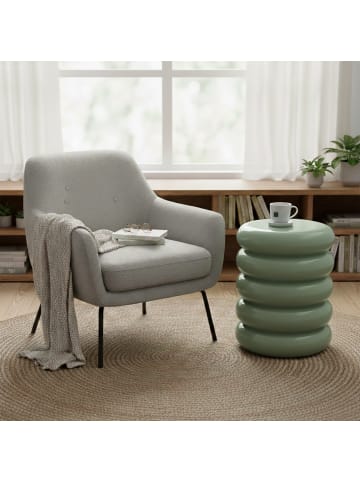 relaxdays Beistelltisch "Bubble" in Salbei - (H)45 x (Ø)31 cm
