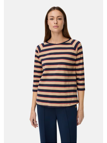 Camel Active 3/4-Arm T-Shirt mit Streifenmuster in Karamell