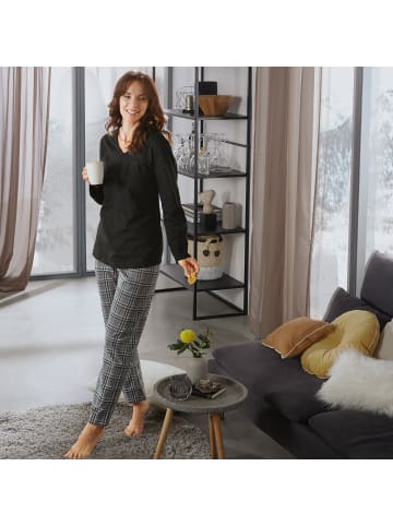 Erwin Müller Single-Jersey Schlafanzug in schwarz