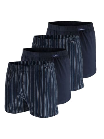 Götzburg Boxershorts 4er Pack in Navy / Strichmuster