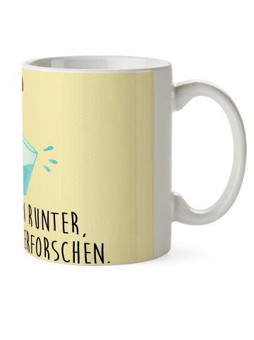 Mr. & Mrs. Panda Kinderbecher Katze Wasserglas mit Spruch in Gelb Pastell