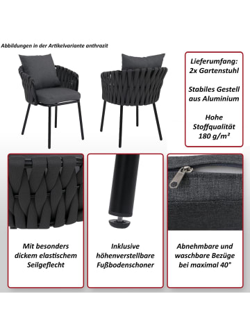 MCW 2er-Set Aluminium-Gartenstuhl P89, Grün