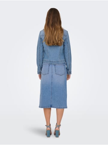 JACQUELINE de YONG Klassische Denim Jeansjacke mit Knopfleiste und Brusttaschen in Blau-3