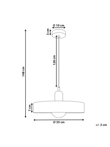Beliani Pendelleuchten PAALA in Weiß/Rosa - (W) 35 x (H) 148 x (L) 35 cm