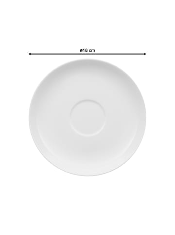 Villeroy & Boch 6er Set Café au lait-/ Suppenuntertasse Royal 18 cm weiß in weiß