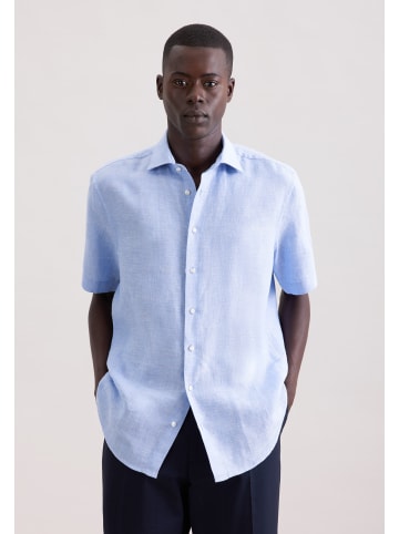 Seidensticker Leinenhemd Regular in Mittelblau