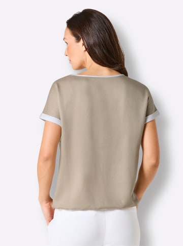 creation L Lyocell-Leinen-Bluse in beige-ecru