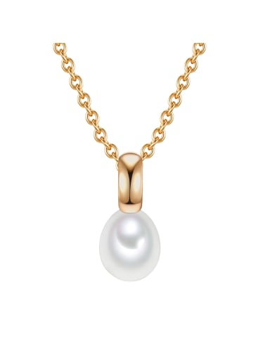 Valero Pearls Halskette Sterling Silber Süßwasser-Zuchtperle in gelbgold