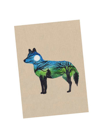 Mr. & Mrs. Panda kunstkarte Fuchs Landschaft mit Spruch in Bunt