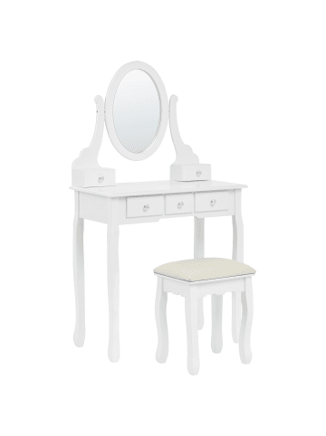 Beliani 2-tlg Schminktisch GALAXIE in Weiß/Beige