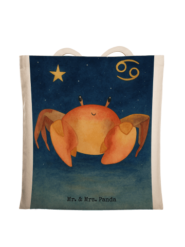 Mr. & Mrs. Panda Einkaufstasche Sternzeichen Krebs Design ohne S... in Weiß