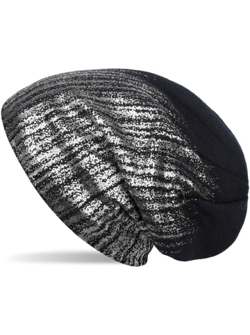 styleBREAKER Feinstrick Beanie Mütze in Dunkelblau / Silber