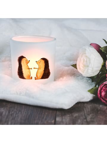 Mr. & Mrs. Panda Glas Teelichthalter Igel Liebe ohne Spruch in Transparent