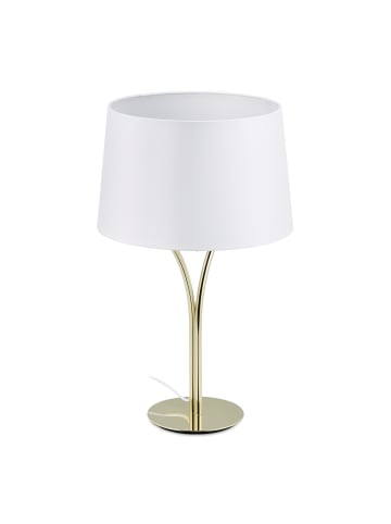 relaxdays Tischlampe in Weiß/ Gold - (H)49 x Ø30 cm