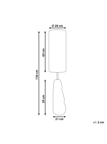 Beliani Stehleuchten SELB in Schwarz/Beige - (W) 28 x (H) 136 x (L) 28 cm